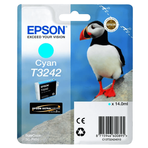 Epson T3242 / C13T32424010 cyan blækpatron - Original