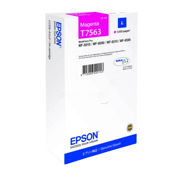 Epson T7563 / C13T756340 magenta blækpatron - Original