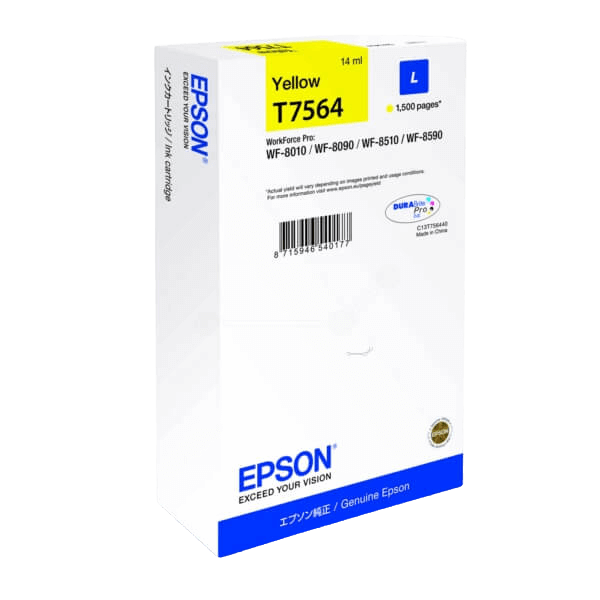 Epson T7564 / C13T756440 gul blækpatron - Original