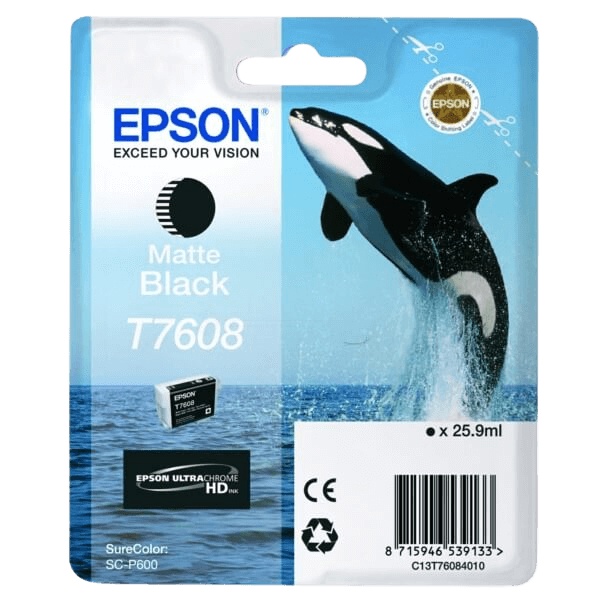 Epson T7608 / C13T76084010 mat sort blækpatron - Original