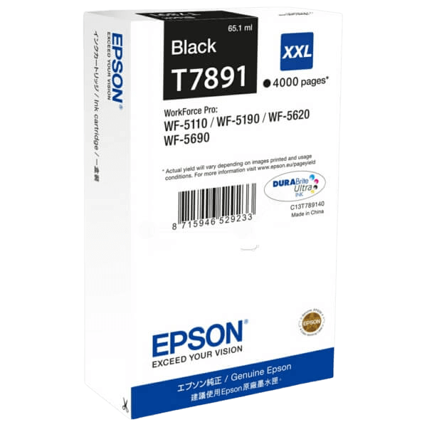 Epson T7891 / C13T789140 sort XXL blækpatron - Original