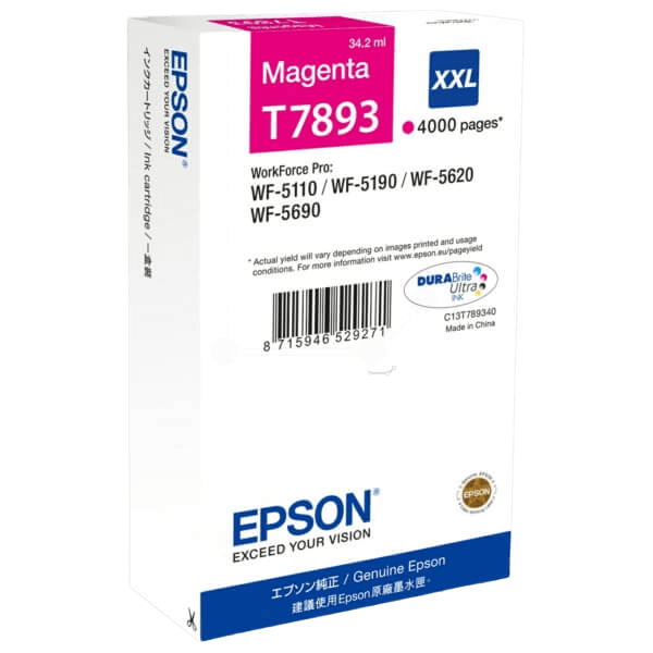Epson T7893 / C13T789340 magenta XXL blækpatron - Original