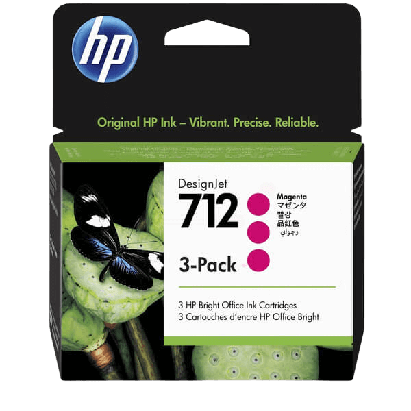 HP 712 / 3ED78A magenta Triple pack blækpatron - Original